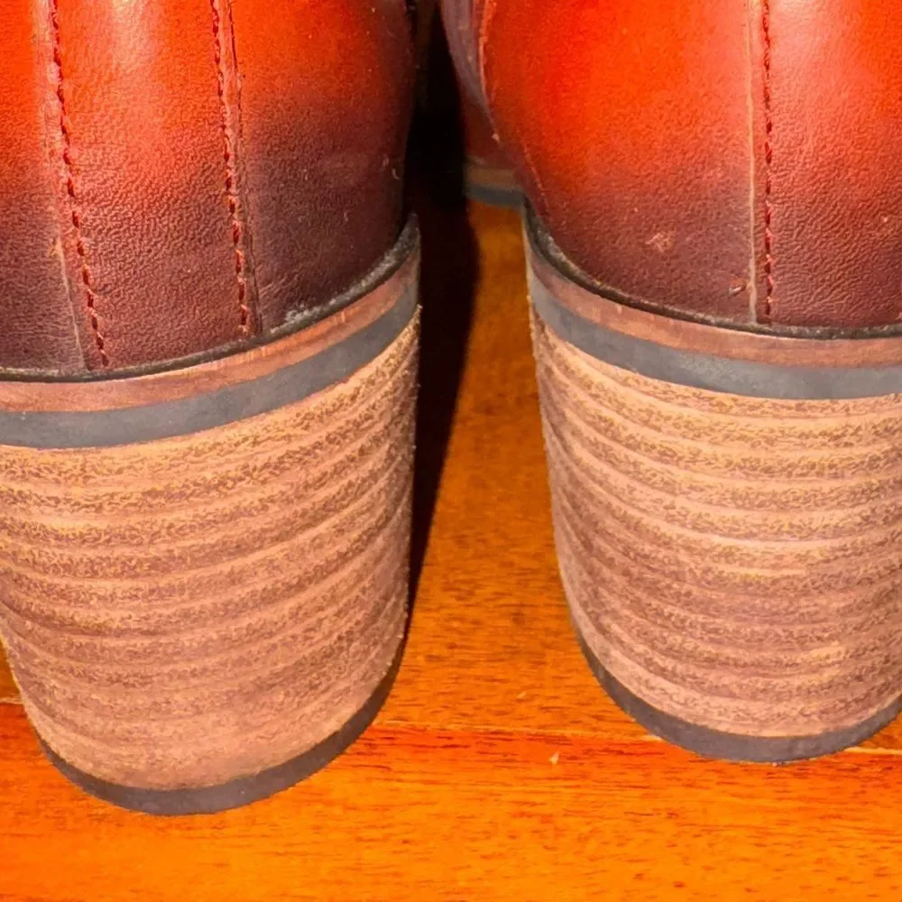 Sam Edelman Dalma Studded Harness Red Leather Chelsea Boots Ankle Booties sz 6.5
